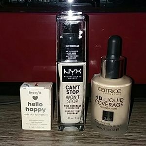 NYX, Catrice, Benefit, light fair foundations NEW*